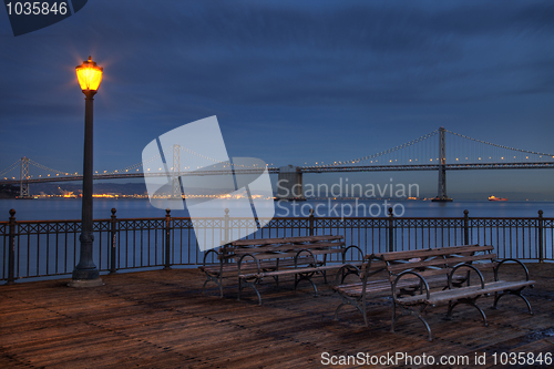 Image of San Francisco at night - Bay Bridge