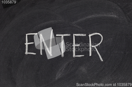 Image of enter on blackboard