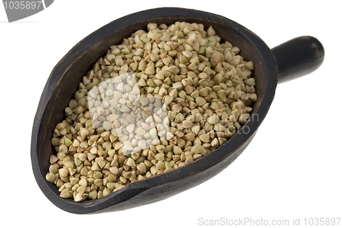 Image of scoop of buckwheat groats