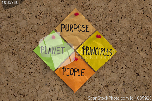 Image of Purpose, People, Planet, Principles maxim