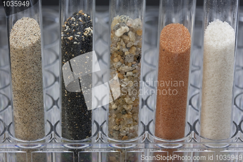 Image of sand samples in laboratory testing tubes