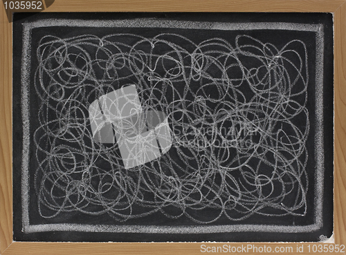 Image of white chalk scribble on blackboard