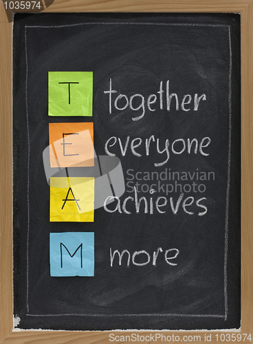 Image of teamwork concept on blackboard