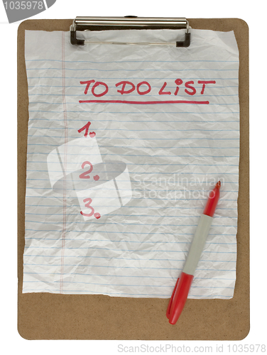Image of to do list on clip board