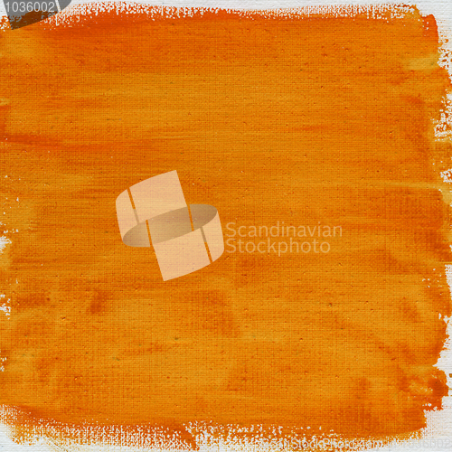 Image of orange watercolor abstract with canvas texture