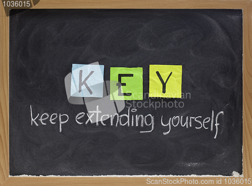 Image of keep extending yourself - motivation acronym