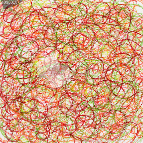 Image of red crayon scribble abstract background