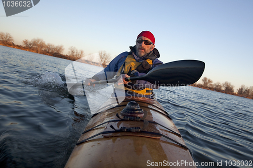 Image of paddling workout in a sea kayak