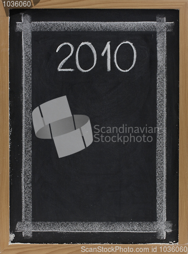 Image of 2010 - white chalk on blackboard