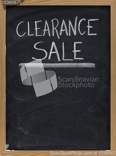 Image of clearance sale blackboard sign