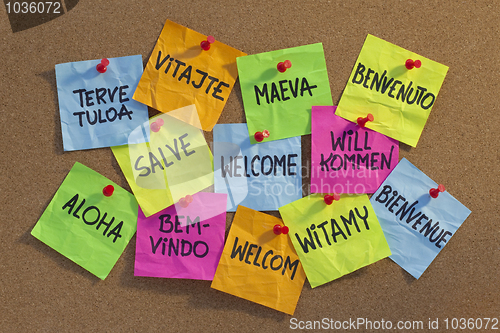 Image of welcome, willkommen, bienvenue, aloha, ...