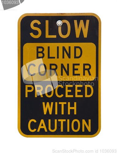 Image of blind corner warning sign