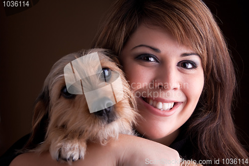 Image of Woman and Her Pet Dog