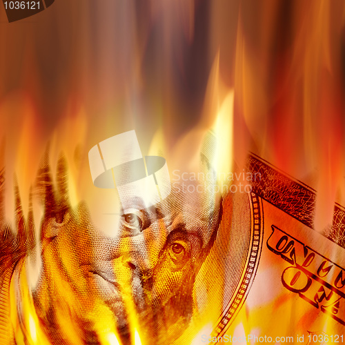 Image of Money Burning in Flames