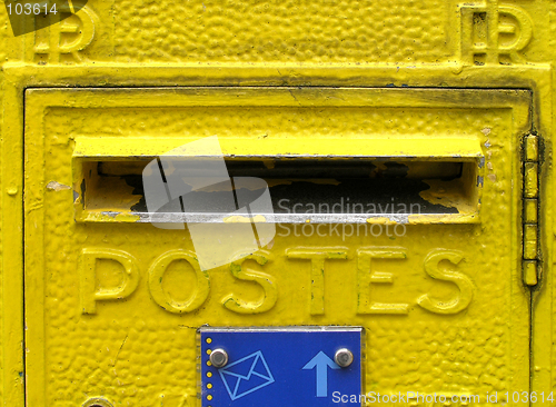 Image of Yellow mailbox in France