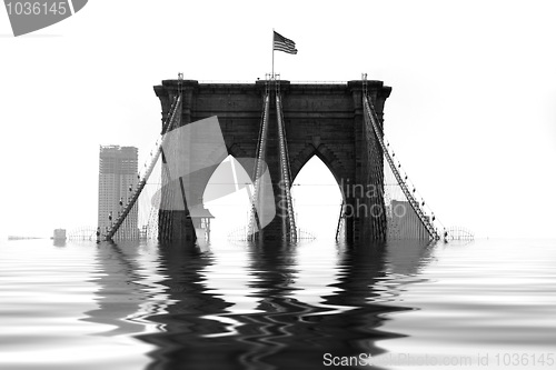 Image of Brooklyn Bridge Flooded