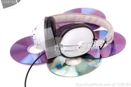 Image of Headphones and CDs