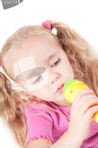 Image of Little cute girl in studio