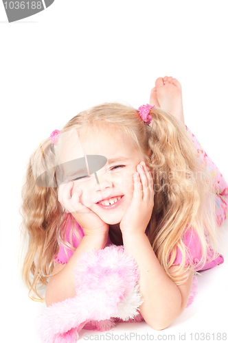 Image of Little cute girl in studio