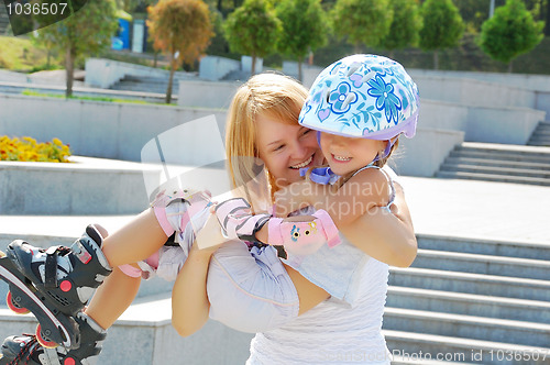 Image of family fun rollerblading