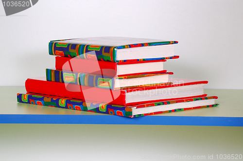 Image of pile of books on shelf