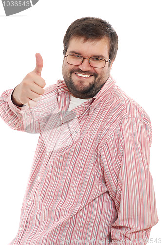 Image of happy big mid-adult man