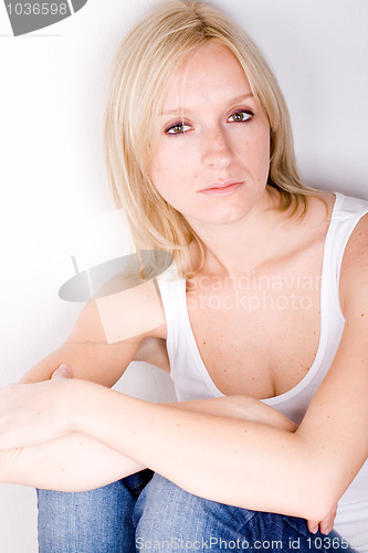 Image of  attractive sad woman