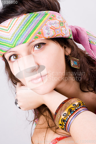 Image of young hippie woman