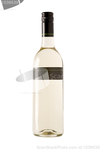 Image of white wine bottle with blank label