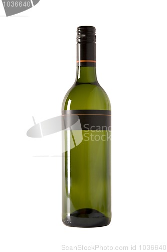 Image of white wine in green bottle