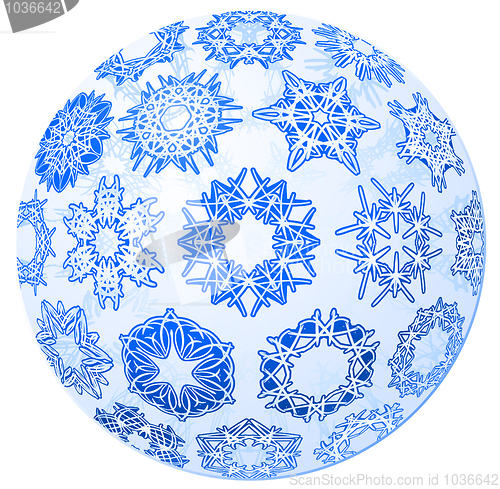 Image of Transparent christmas-ball with snowflakes