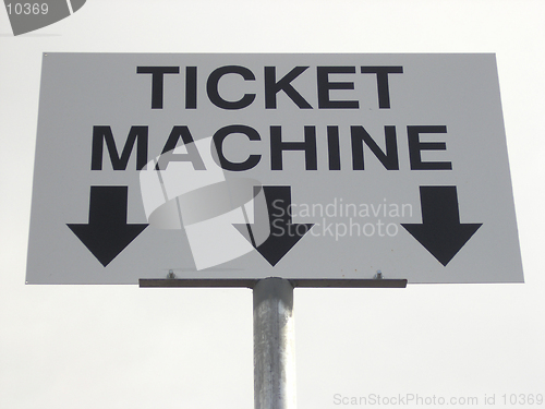 Image of Ticket machine sign.