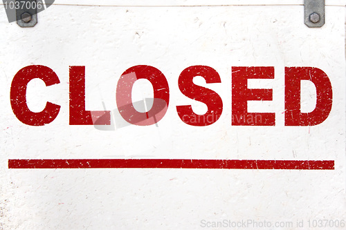 Image of Closed Sign Closeup