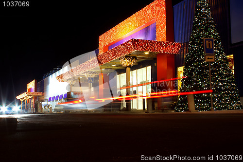 Image of Christmas decorated shopping center, Jihlava Czech Republic