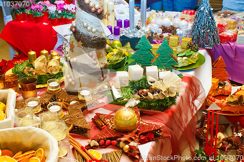 Image of show of hand made christmas decoration