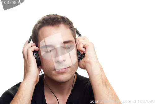 Image of Man listening the music