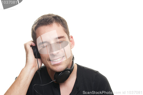 Image of Man listening the music