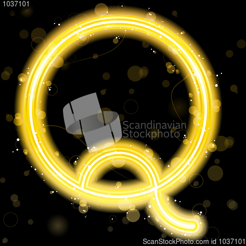 Image of Alphabet Golden Letters with Glitter and Sparkles