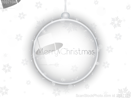 Image of Silver Neon Christmas Ball on White Background