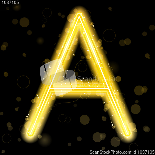 Image of Alphabet Golden Letters with Glitter and Sparkles