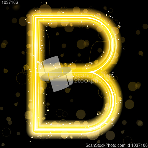 Image of Alphabet Golden Letters with Glitter and Sparkles