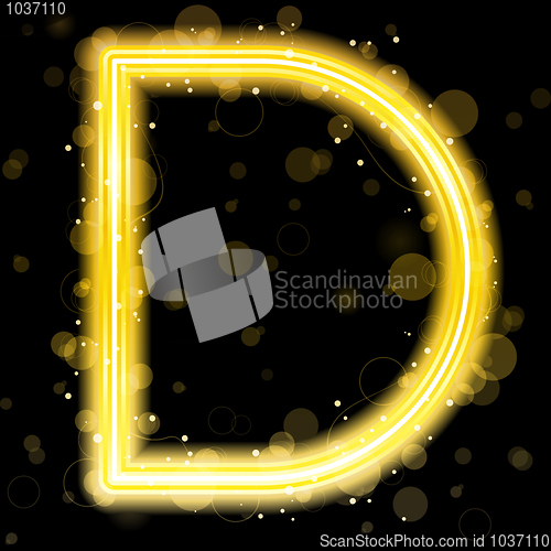 Image of Alphabet Golden Letters with Glitter and Sparkles