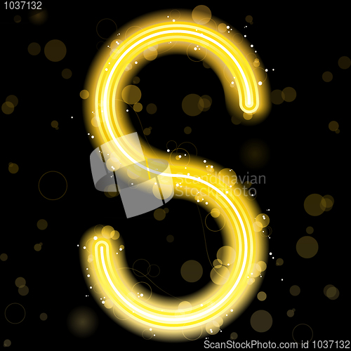 Image of Alphabet Golden Letters with Glitter and Sparkles