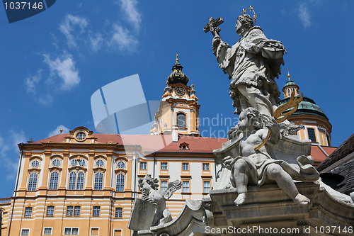 Image of Stift Melk, famous Benedictine monastery in baroque style, built in 1736