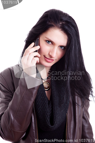 Image of Beautiful woman on the phone