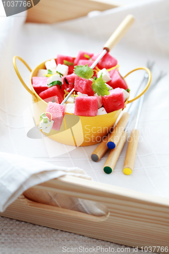 Image of watermelon and feta salad