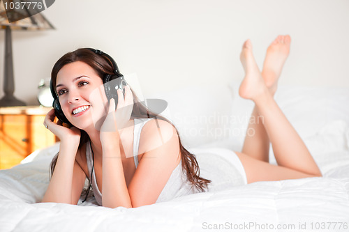 Image of Girl listening music