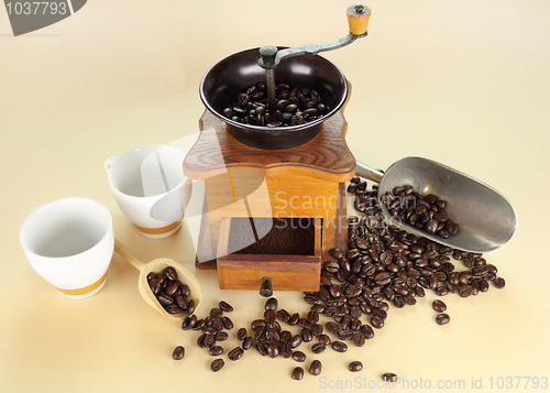 Image of Coffee Grinder And Beans