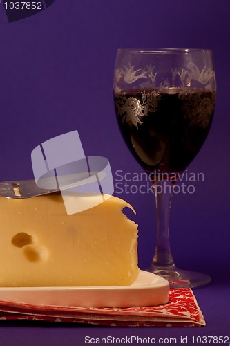 Image of cheese and wine