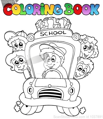 Image of Coloring book with school images 3
